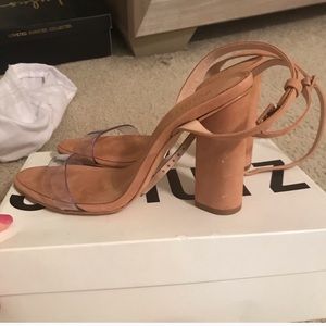 schutz geisy pvc block heel sandals